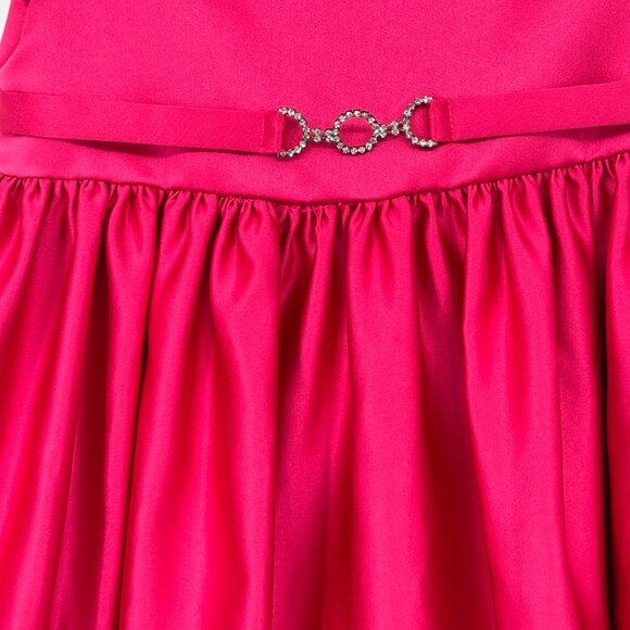 American Princess Girls size 6X Fuchsia Satin Dress Rhinestone Details  Bow Back - Picture 5 of 10